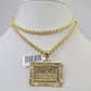 Real 10k Gold Byzantine Necklace Last Supper Charm SET Chain 18"-30" 3mm Pendant