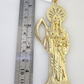 10k Santa Muerte Charm Pendant Mens REAL 10Kt Saint Reaper Yellow Gold