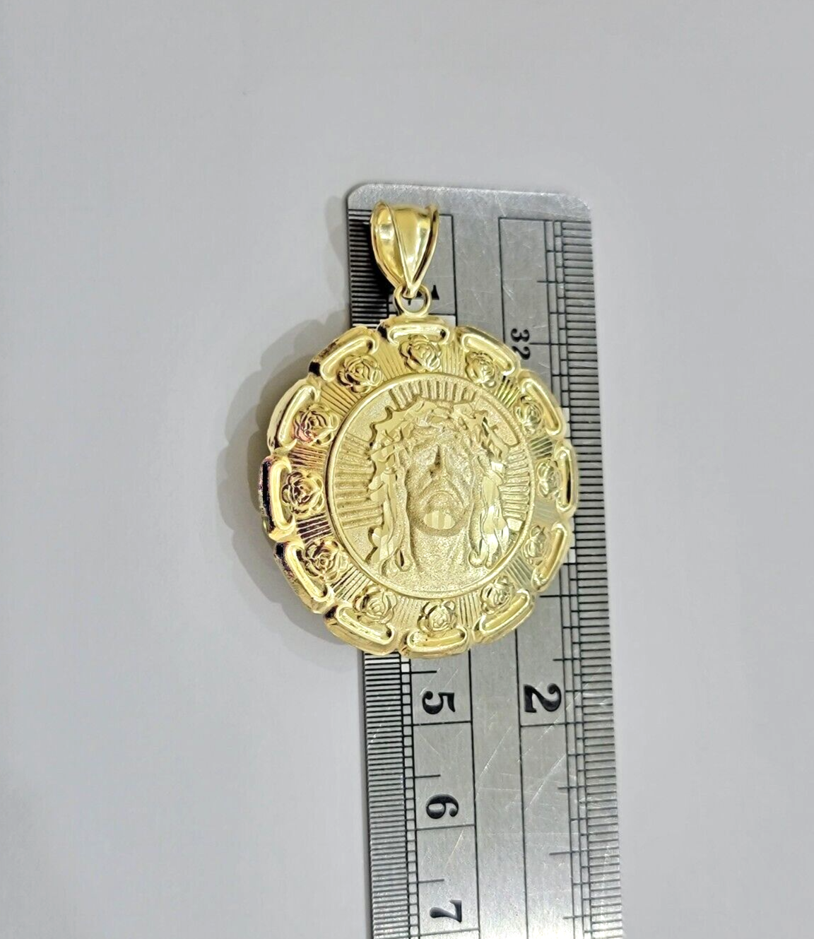 Real 10k Jesus Virgin Mary Charm Pendant Yellow Gold 1.8 Inch Chain Necklace New