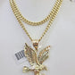 10k Gold Chain Flying Eagle Pendant Set Miami Cuban Necklace 4mm 18"-26" Charm