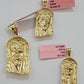 14k Yellow Gold Pendant Jesus Head Charm 14kt Yellow Gold For Men Different Size