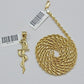 10kt Yellow Gold Rope Chain Snake Cross Charm Pendant 18-28'' Inch Necklace SALE