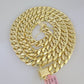 Real 14k Mens Chain Miami Cuban Link Necklace 22" 9mm 14KT Gold Sale, HOLLOW