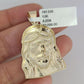 10k Gold Chain Jesus Head Pendant Set Miami Cuban Necklace 4mm 18"-26" Charm