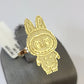 10k Cartoon Monster Ring Yellow Gold Men Women Real Genuine