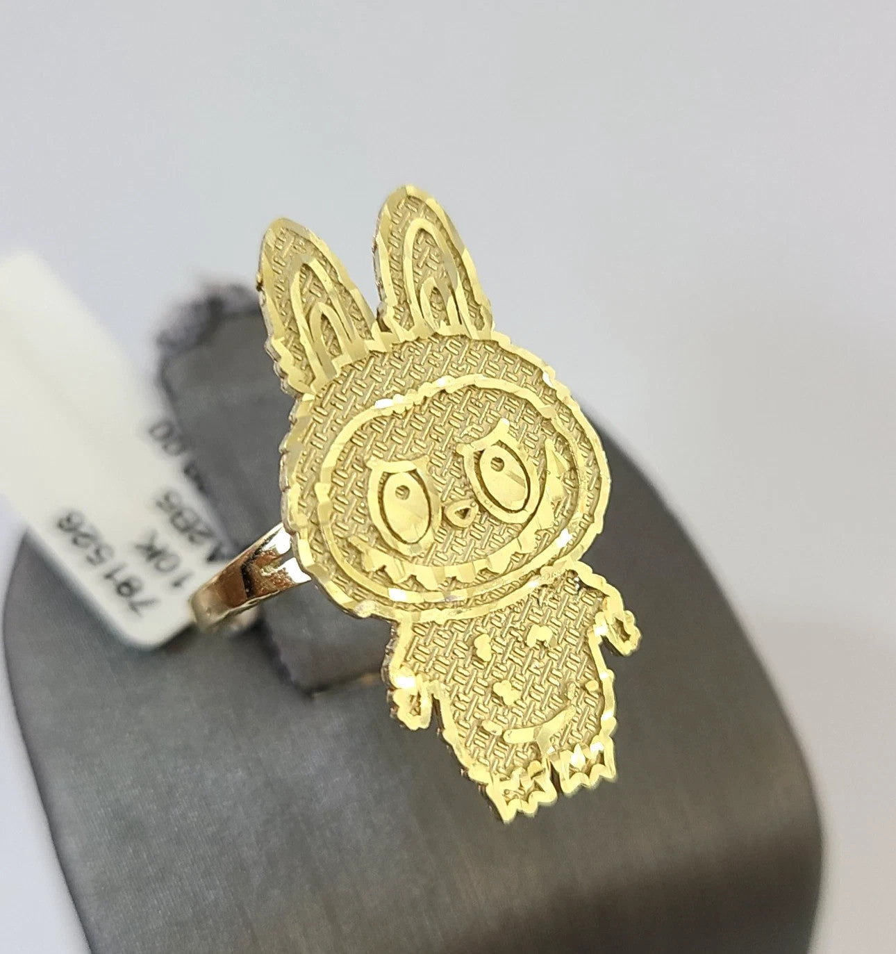 10k Cartoon Monster Ring Yellow Gold Men Women Real Genuine