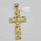 10kt Yellow Gold Franco Chain Necklace Nugget Cross Charm Pendant 3mm 18-26 Inch