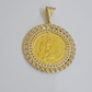 Mexican Centenario Coin 1947 Charm Pendant Replica 50 Pesos With Bezel 10kt Gold