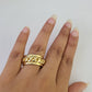 10k Miami Cuban Ring Casual Band Yellow Gold Genuine Brand New Size 6 7 8 9 10 11 & 12