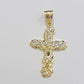 Real 10k Gold Cross Charm Pendant Chain SET 18-26" Miami Cuban Link Necklace Men