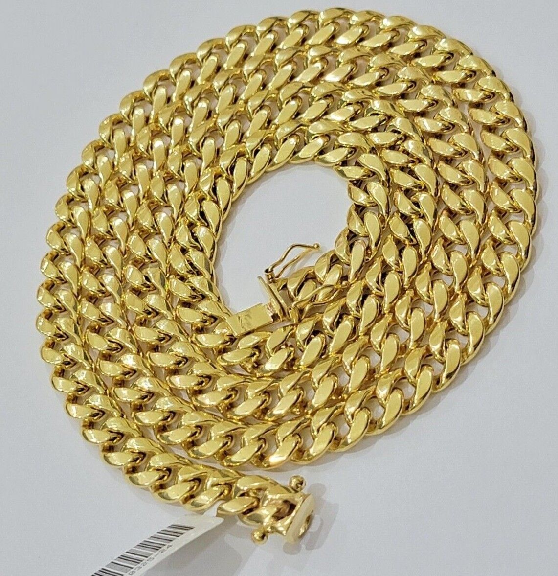 Real 10k Gold Chain Necklace Miami Cuban Link 18"-28" Inch 8mm Box Lock 10kt Men