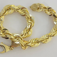 10mm 10k Yellow Gold Rope Mens Bracelet 7.5" Diamond Cut Real Solid 10KT Gold