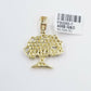 Money Tree charm Pendant REAL 10k Yellow Gold Genuine Natural Diamonds For Mens