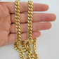 Real 14k Gold Chain Necklace 7mm  22 Inch Solid Miami Cuban Link  Men 14kt Chain