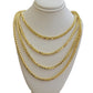 Real 10K Yellow Gold Chain Necklace Wheat Palm Spiga  16"- 30 Inch Hollow 4mm