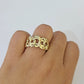 10k Cuban Curb Ring Yellow Gold Women Men Real Genuine 10Kt
