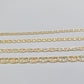 REAL 14k Trio Gold Necklace chain Ladies 3mm 3.5mm 5mm 18"-24" Women