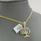 Money Tree charm Pendant REAL 10k Yellow Gold Genuine Natural Diamonds For Mens