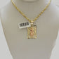 10kt Yellow Gold Rope Chain Virgin Mary Charm Pendant 18-28 Inches Necklace SALE