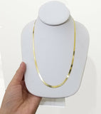 Real 10k Gold 3mm Herringbone Chain Necklace 18" 20" 22" 24 Men Women