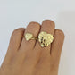 10k Nugget Heart Ring Yellow Gold Women Men Real Genuine Size 6 7 8 9 10 11 & 12