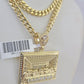 10k Gold Chain Last Supper Pendant Set Miami Cuban link Necklace 5mm 20-30 Inch