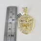10k Rope Chain Roaring Lion Charm Pendant Gold 18"-30'' Inch 7mm Necklace