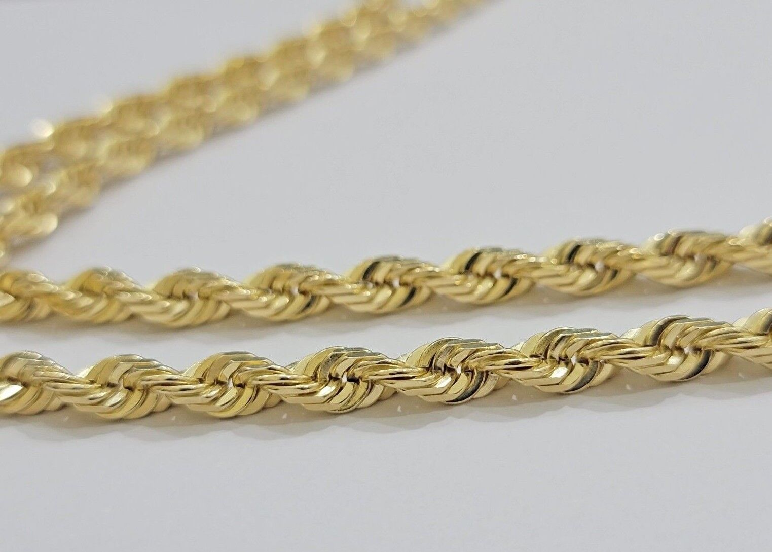 Real Solid Gold 14k Rope Chain Necklace 6mm 20-26