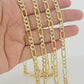 Real 10k Solid Gold Chain Figaro Link Necklace 5.5mm Men Women 18-30 Inches 10kt