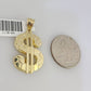 10k Gold Chain Dollar Pendant Set Miami Cuban Necklace 4mm 18"-26" Charm