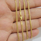 Real 18kt Yellow Gold Miami Cuban Chain Necklace 3mm 20'' Inches Men Women SOLID