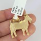 10k Gold Franco Chain Goat Charm Pendant 2.5mm 18-24 Inches Necklace SET