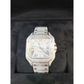 40mm Cartier Santos Men's S.Steel Watch Roman Iced Out 12 CT Diamonds (pre-owned)