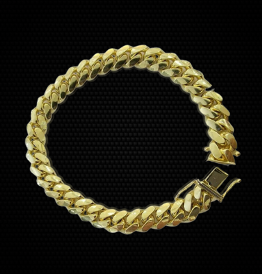 Men's 10k Gold Cuban Link Bracelet Id 8mm 9 Lobster Lock Real 10kt - Etsy |  Gold chains for men, Bracelets for men, Link bracelets