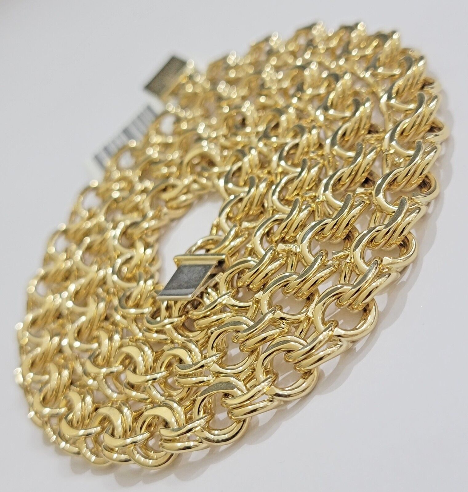 10k Yellow Gold Chain Chino Necklace Solid Link 9mm 20 Inch Real 10kt Box Clasp