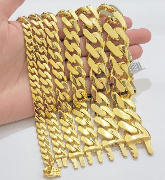 Real 10k Gold Bracelet Royal Cuban Link Monaco 8mm-20mm 8-9" 10kt Yellow Gold