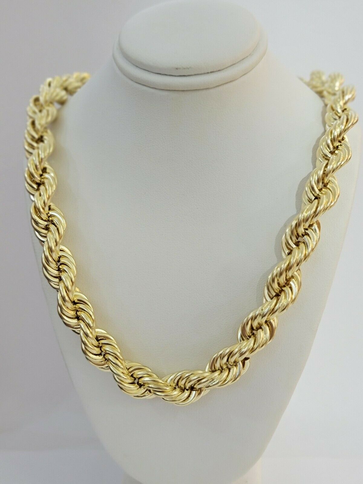 REAL 10k Gold Rope Chain Mens Necklace 12mm 22" 24" 26" 28" 30" 10kt Yellow Gold