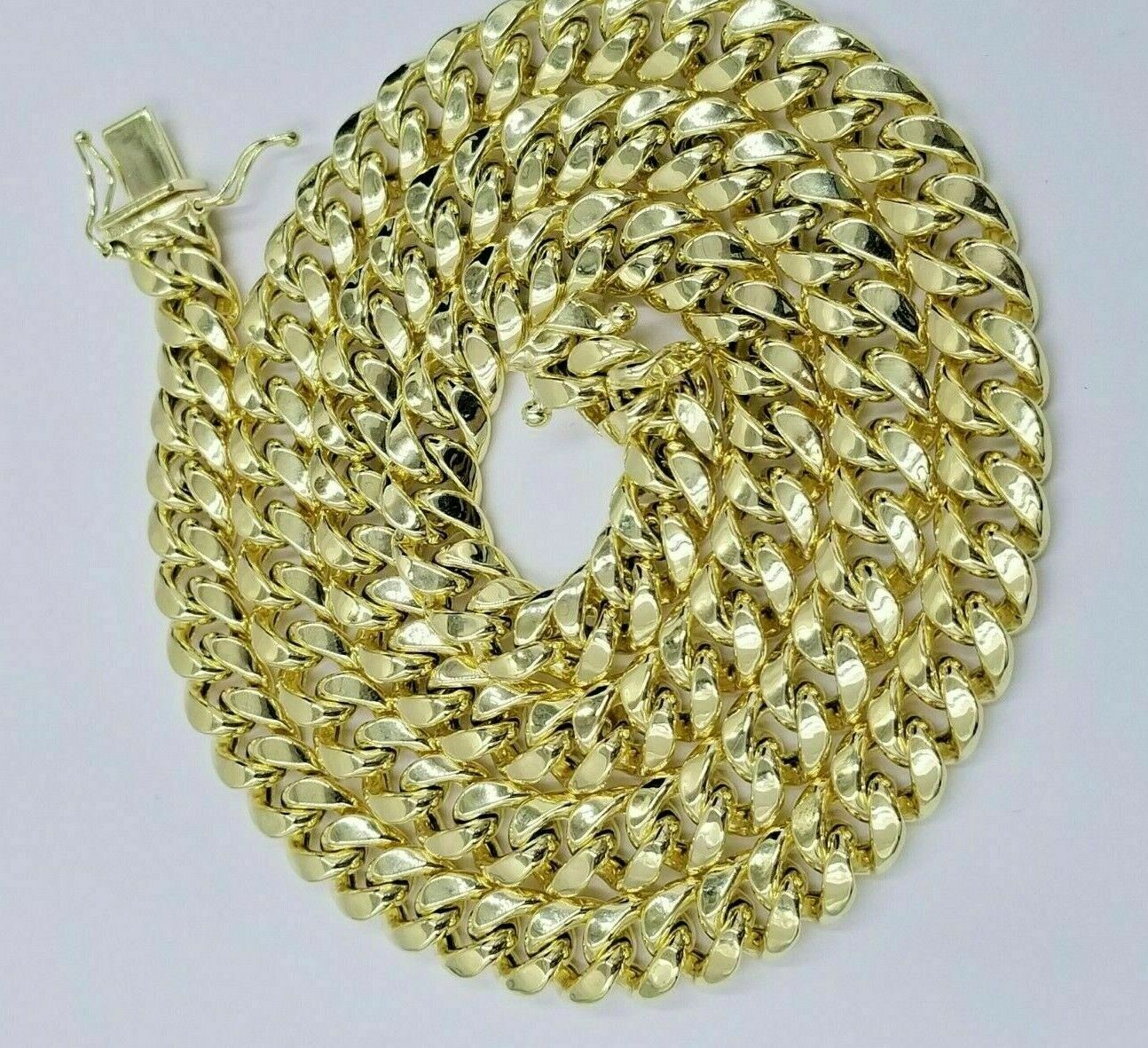 10k Yellow Gold Miami Cuban Chain 24" 8mm Men Women link REAL 10kt Necklace ,Box