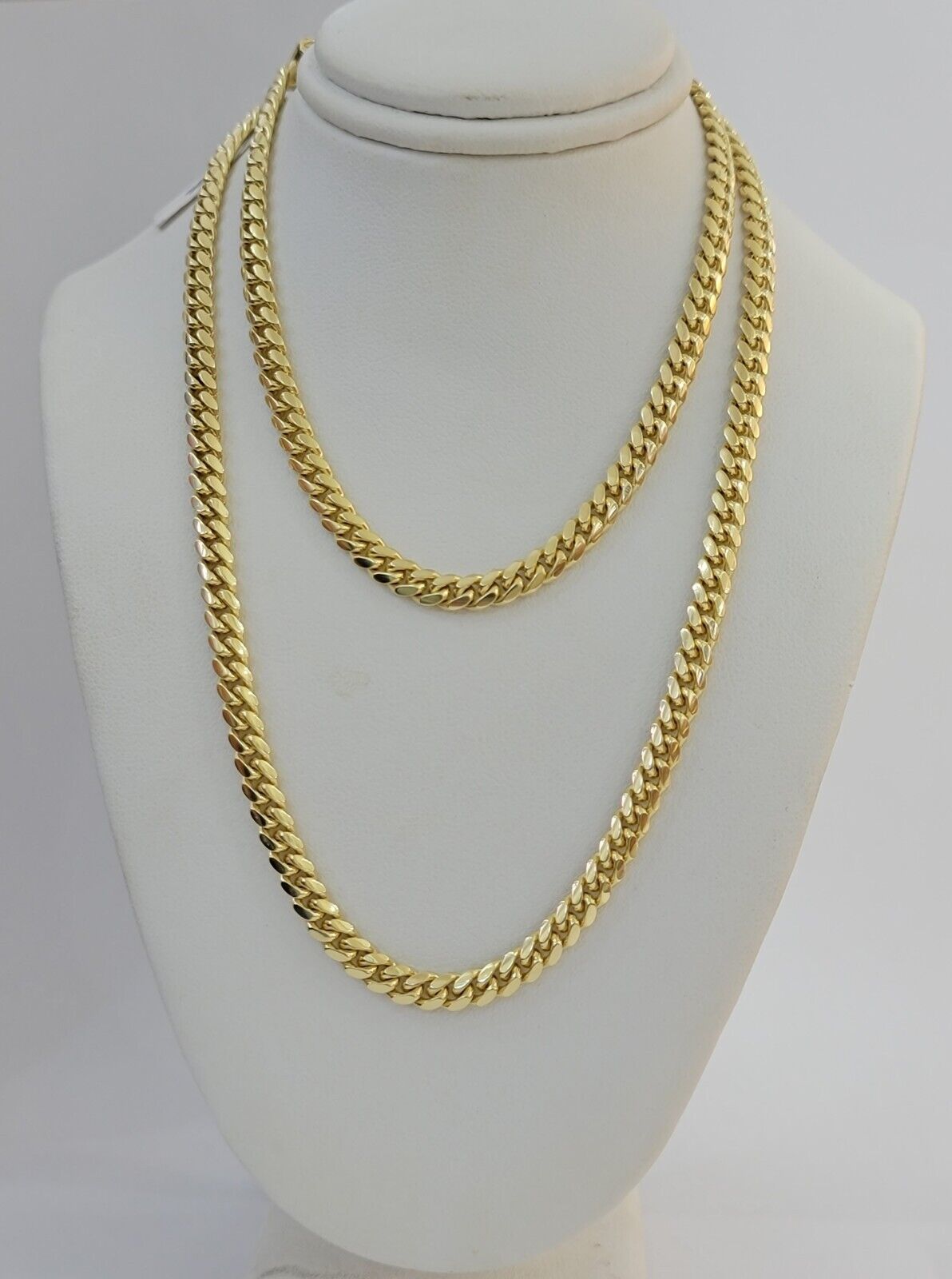 Real 14k Yellow Gold Chain Solid Miami Cuban Link Chain Necklace 18"-30" 5mm-9mm