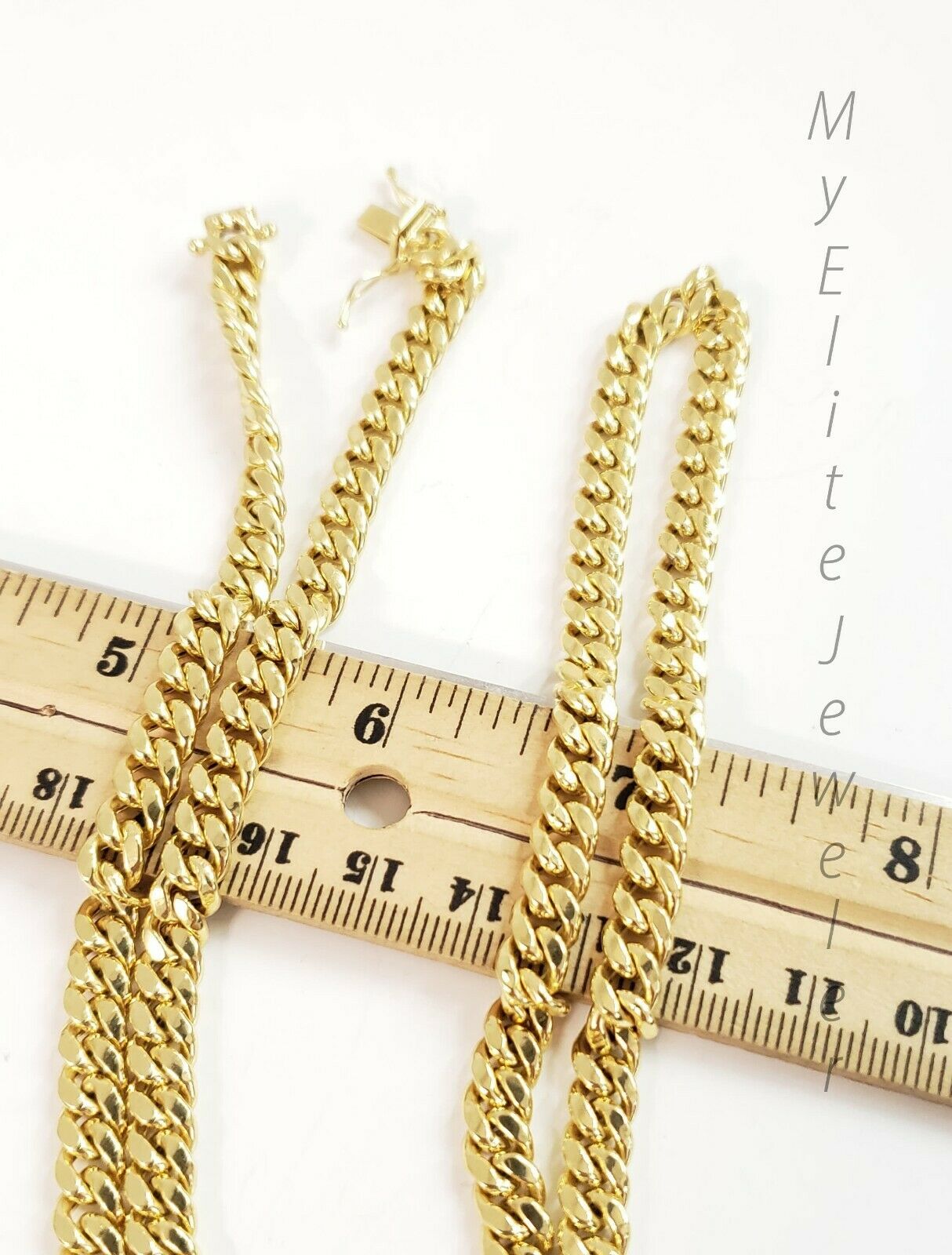 REAL 10K Gold 6mm Miami Cuban Chain Necklace 24" Link  Box Lock 10kt Yellow Gold