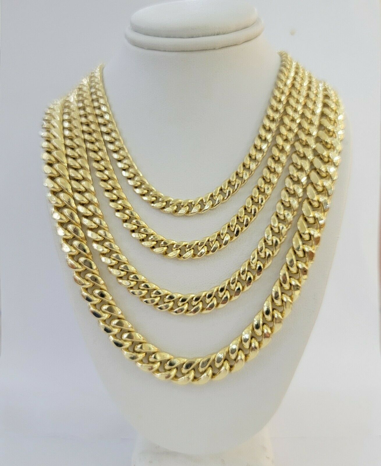 Real 14k Yellow Gold chain Miami Cuban Link Necklace 6mm-9mm 8"-30" Inch ,Strong