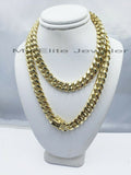 REAL 14k 10mm Mens Chain 24" Miami Cuban Link Necklace Box Lock 14KT Yellow Gold