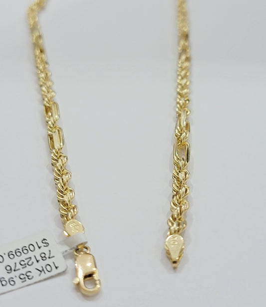 Solid 10k Gold Milano Rope Chain Necklace 24" 4.5mm Men's 10kt Yellow Gold, REAL