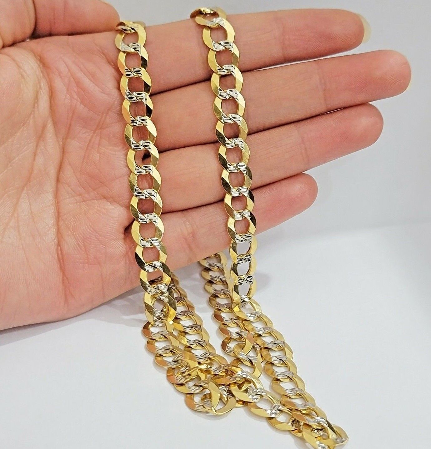 14k Yellow Gold Necklace Chain Cuban Curb Link 9mm 24