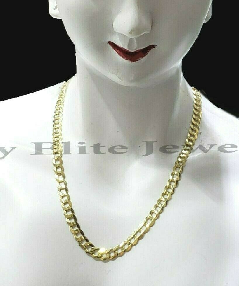 Solid 14K Yellow Gold Ladies Chain 15 Inch Cuban Curb Link 3.5 MM SHORT Necklace