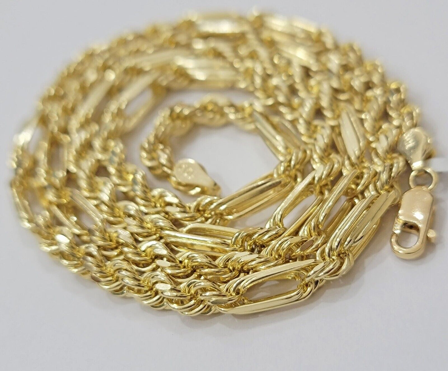 Solid 10k Gold Milano Rope Chain Necklace 28" 4.5mm Men's 10kt Yellow Gold, REAL