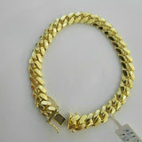 8mm Solid 10k Gold Mens Bracelet Miami cuban Link 8" Box Clasp SOLID LINKS REAL