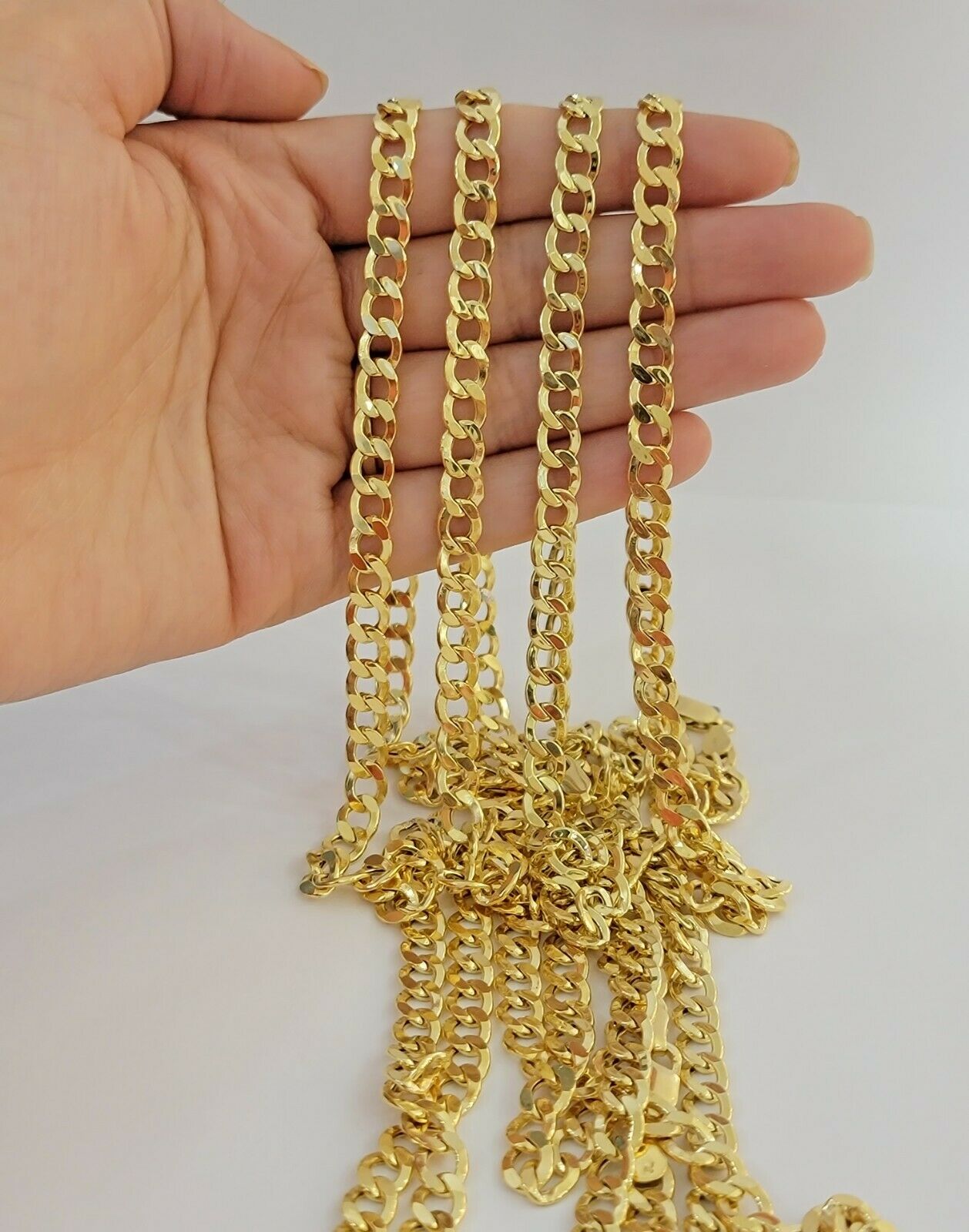 10k Gold Cuban Link Chain Necklace 6.5mm 20" 22" 24" 26" 28" REAL 10kt Yellow Gd