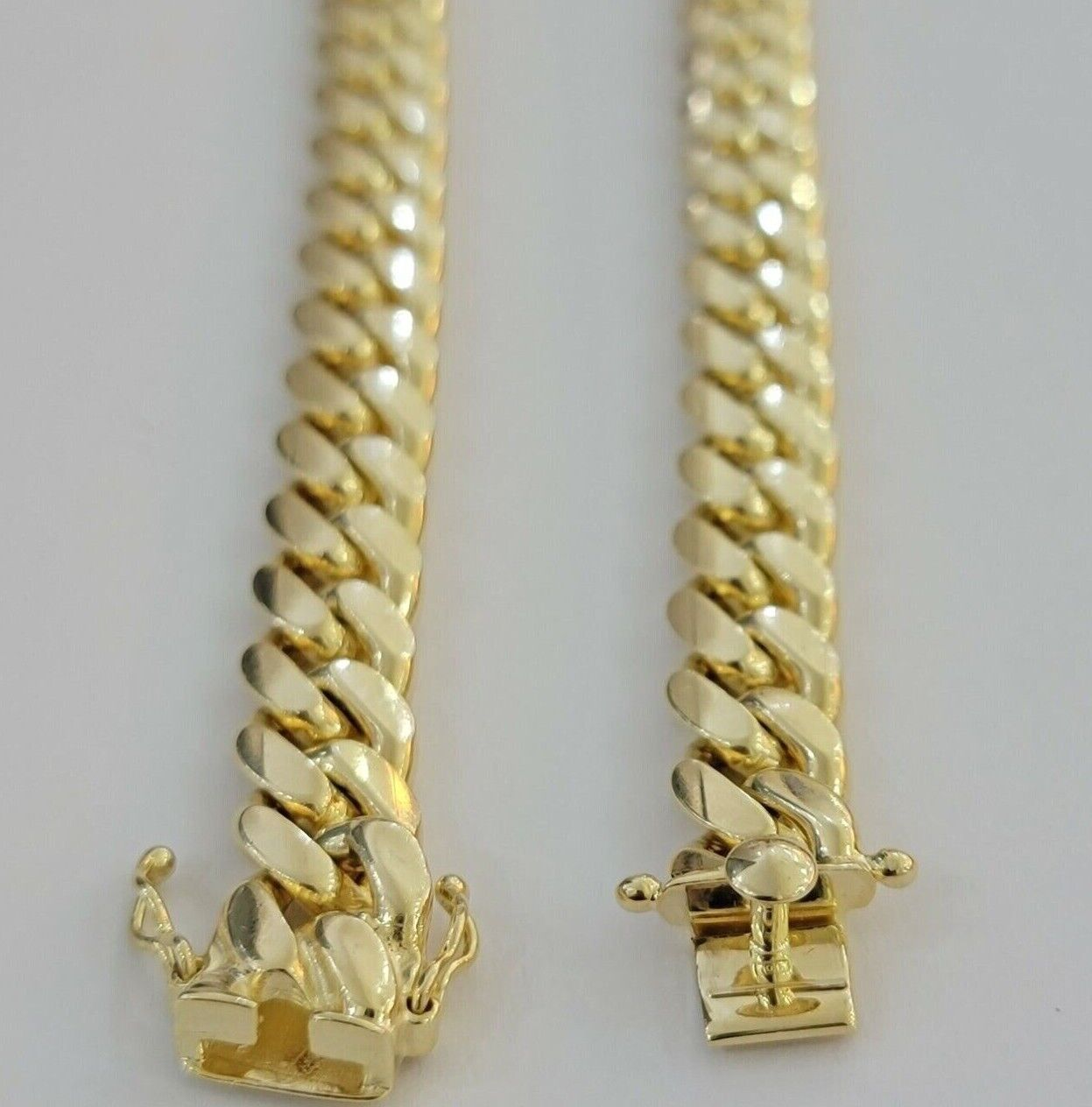 Solid 9mm 14k Yellow Gold Chain Miami CUban Link Necklace 20 Inch Short REAL 14k
