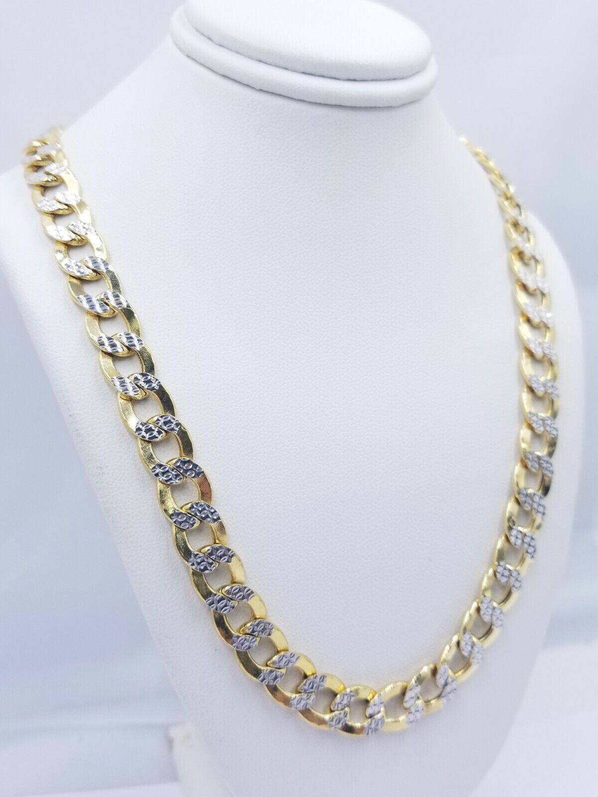 10MM Real Gold Mens Necklace Cuban Link 20-28" Diamond Cut 10k Yellow Gold Chain